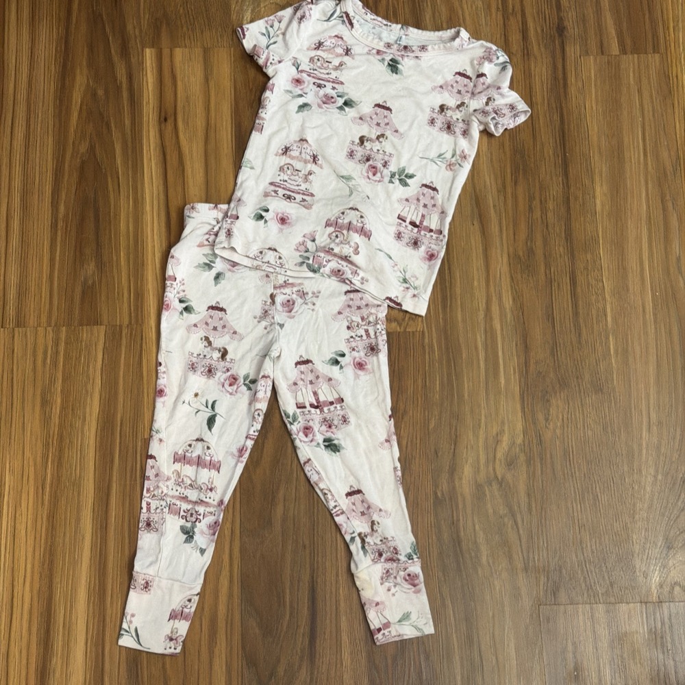 Posh Peanut Baby Girls 18-24 Months Princess Carousel 2pc Pajamas Pants/shirt Pi
